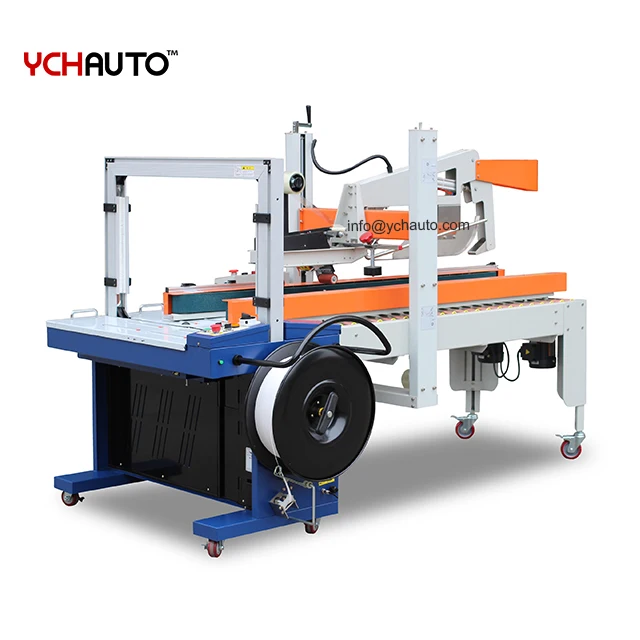 Carton Box Sealing Folding Sealer Plastic PP Banding Strapping Machine  220 v for New Business Ideas 2025