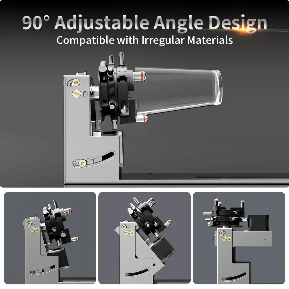 NEJE laser engraving machine rotary roller chuck R6-A axis 360° rotation, 9 in 1 multi-function, wide compatibility