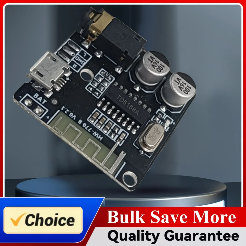 MP3 Lossless Decoder Board Bluetooth-Compatible 4.1/5.0 3.7-5V Wireless Stereo Music Module 2 Channels Micro USB 5V Powered