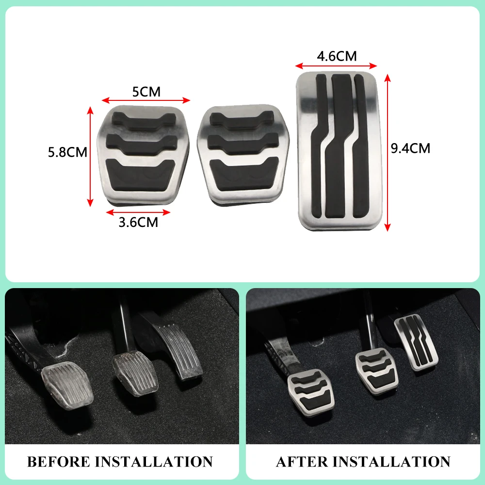 Auto-Pedale für Volvo V50 2004 2005 2006 2007 2008 2009 2010 2011 2012, Gaspedal-Bremskupplung, rutschfeste Pedalabdeckung – Detail 3
