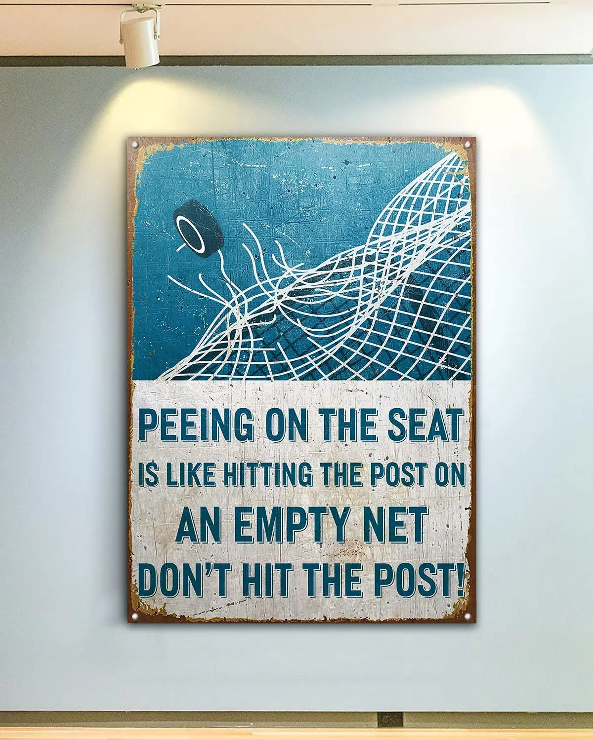 GadgetsTalk Hockey Empty Don;t Hit The Post Customized Classic Wall Art Decor in Public Sign, Decoration Sign, Metal Signs Funny
