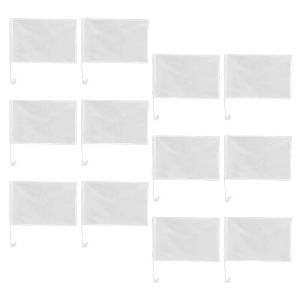 12Pcs Blank Signal Flags Handheld Lightweight for DIY Car Window Decoration Fan Cheering Match Conducting Flags