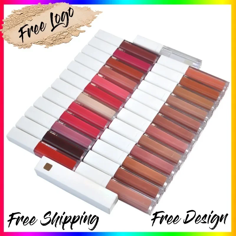 Private Label 52colors Matte Shimmer Lipgloss Non Stick Cup Long Lasting Moisturizing Watery Portable Sexy Girls Gift Makeup