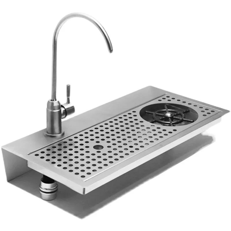 

Multifunctional thickened integrated with faucet stainless high pressure cup washer kitchen bar milk tea shop automatic embedded