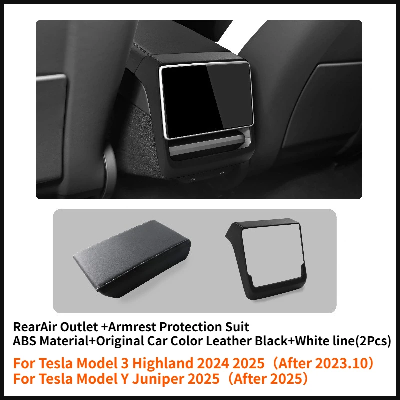 2PCS PU Black White