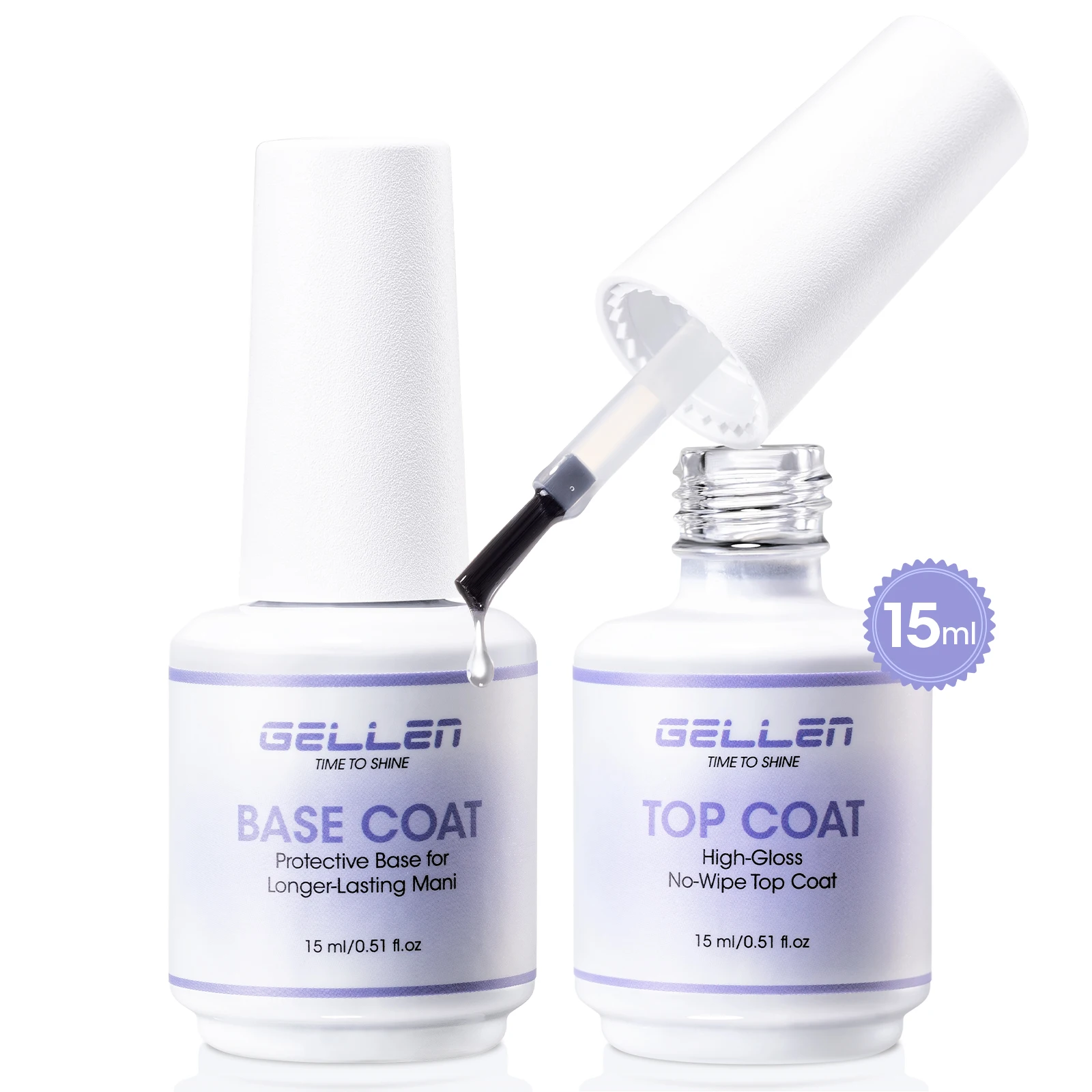 GELLEN جل طلاء الأظافر قاعدة معطف معطف فوقي عدة خالية من الهيما لا مسح نقع قبالة علاج الأظافر واضحة لتقوم بها بنفسك مجموعة تشذيب الأظافر هدايا عيد الميلاد #1