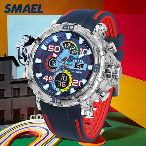 Relojes militares para hombre, novedad de 2025, reloj de pulsera resistente al agua hasta 50M, cronómetro, alarma, luz LED, relojes digitales 8136, reloj deportivo para hombre