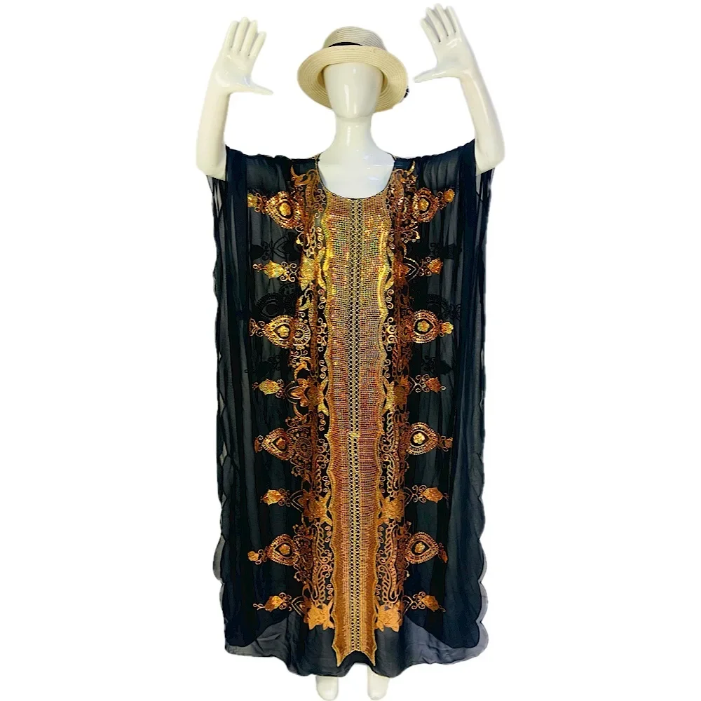 

Sequin Plus Size African Dresses for Women Summer African Half Sleeve Party Evening Long Maxi Gowns Muslim Fashion Abaya Outfits
