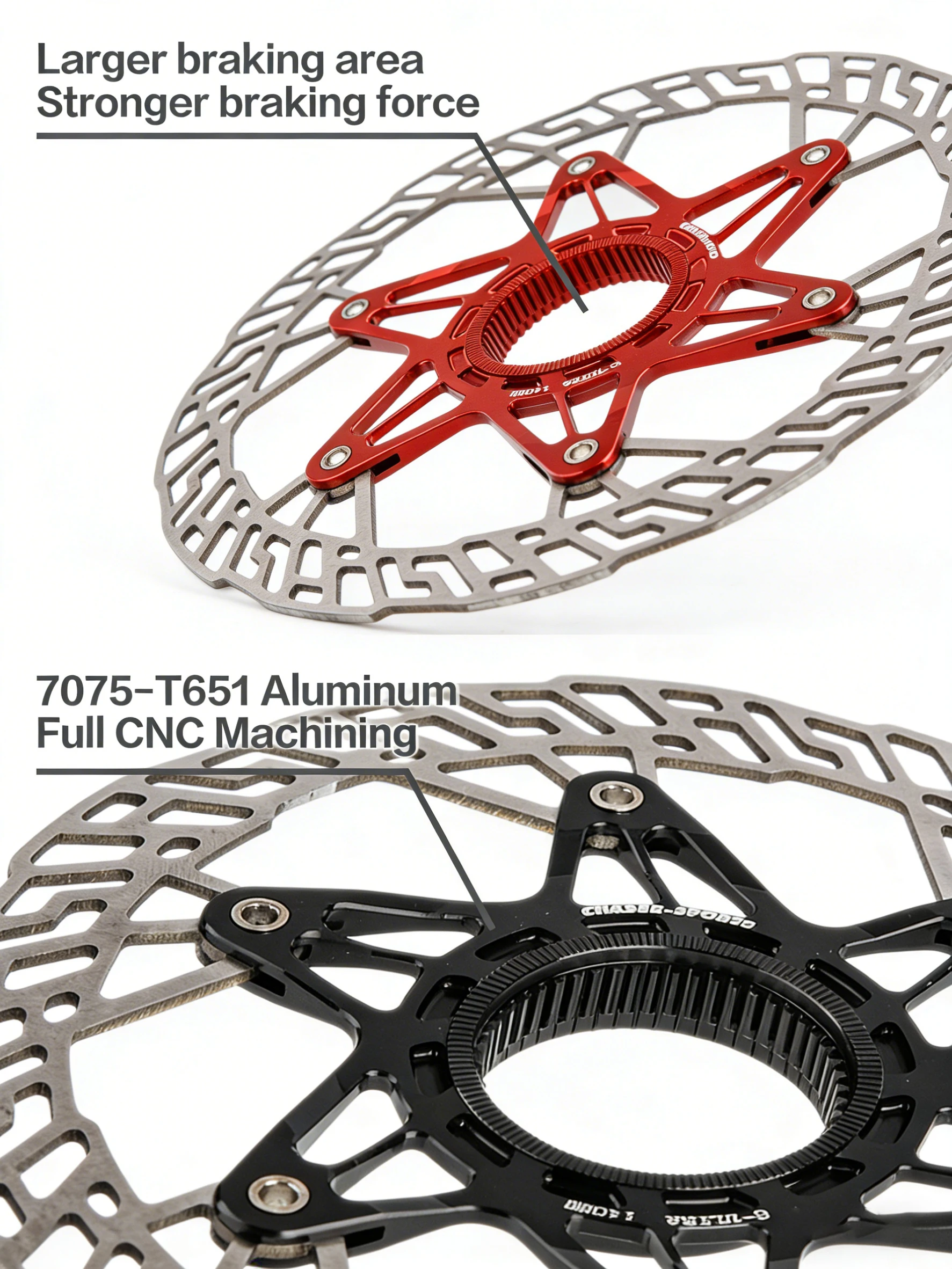 Neue Chaser Bike Ultraleichte Mittelgroße Bremsscheiben G2 Fahrrad-Bremsscheiben-Beläge Gravel Leichtgewicht-Scheiben 160/140mm Ohne Verriegelungsabdeckung – Detail 5