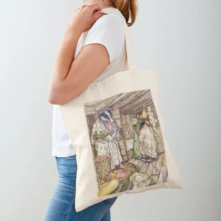 Badger's Winter Stores - Arthur Rackham for The Wind in the Willows Tote Bag custom bags Cloth bags Beach bag