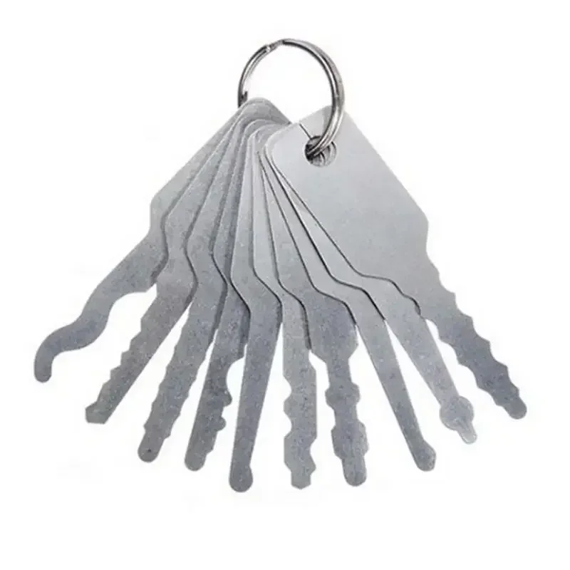 

10Pcs/set Car Unlock Door Open Keys Dual Sided Jiggler Keys Car Repair Tool Stainless Steel Repair Accessories