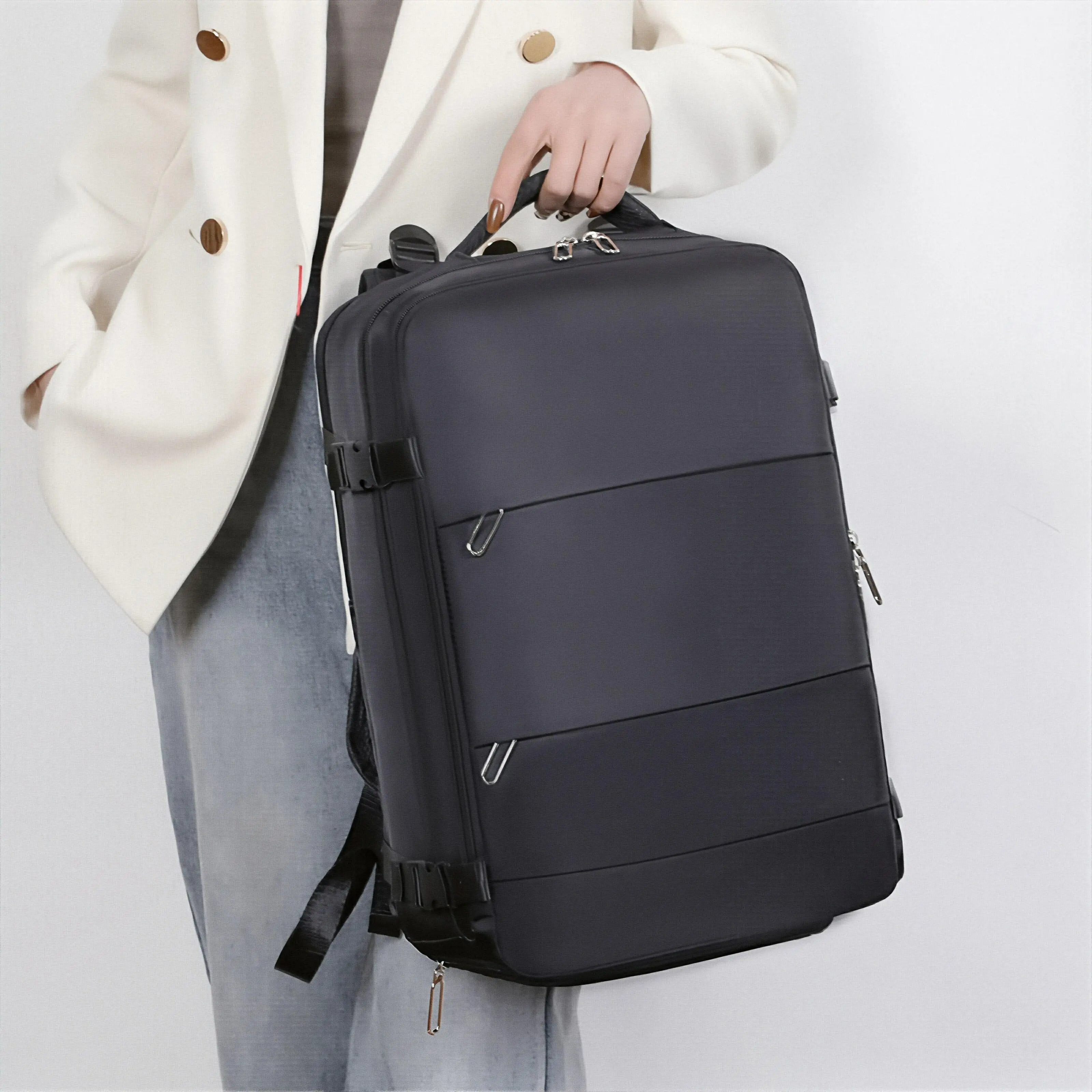 حقيبة ظهر للكمبيوتر المحمول للأعمال ذات سعة كبيرة للجنسين، حقيبة مدرسية عصرية للسفر في الهواء الطلق للرجال والنساء الطلاب Mochilas Hombre #5