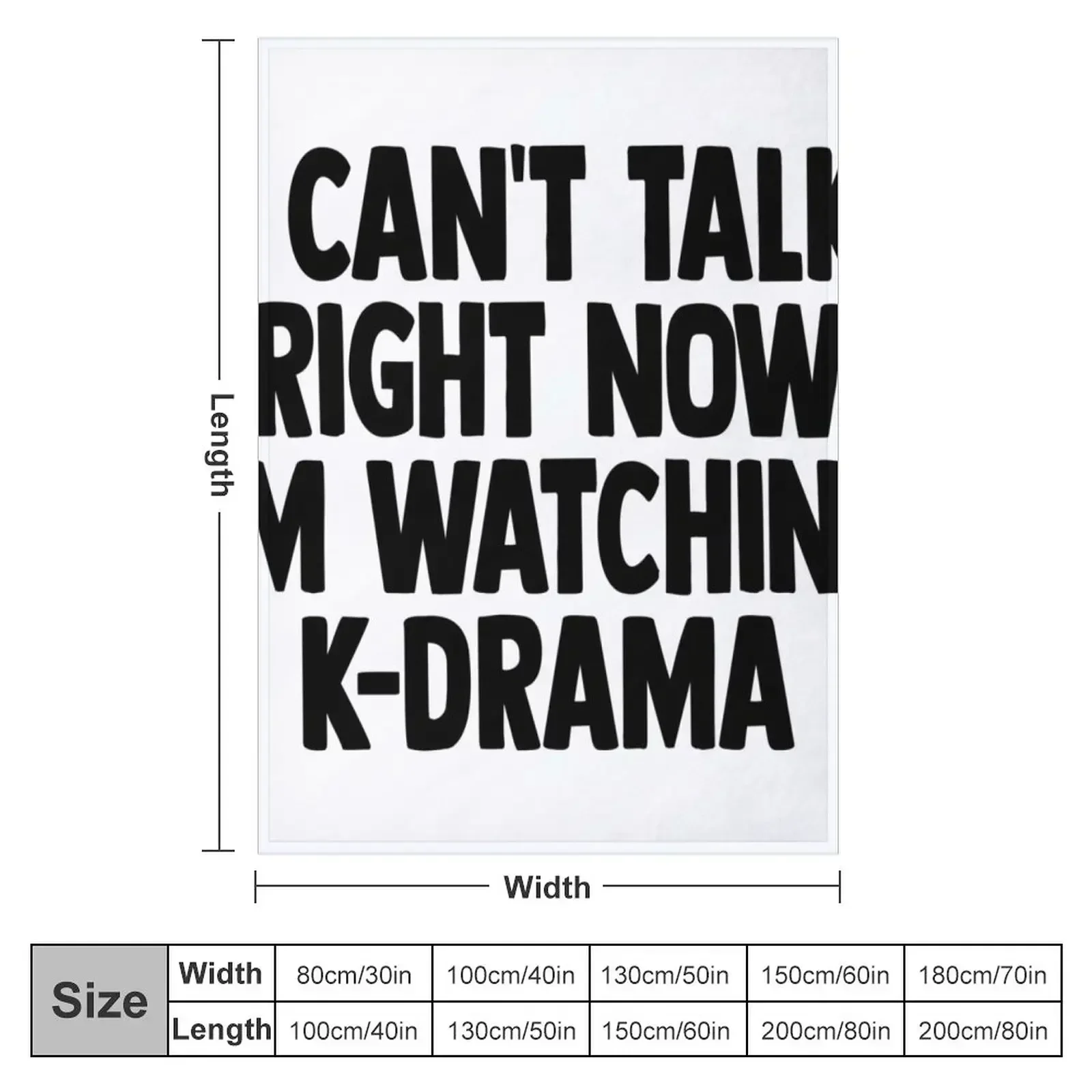 I'm Watching K-Drama Throw Blanket couch cozy soft plush fuzzy picnic outdoor blanket