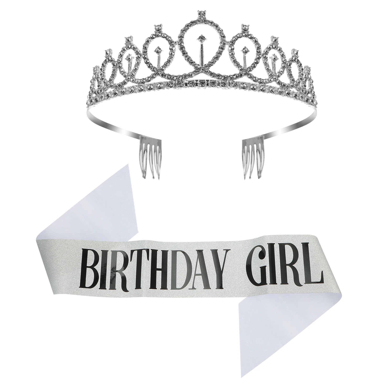 

Crown Shoulder Elastic Alloy Birthday Party Supplies Decorative Gift Nonfade Decor Sash Beautiful Hair Accessory