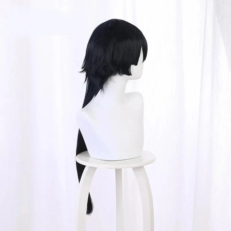 TYV55 Pelucas de pelo negro de alta calidad de Anime The Case Study of Cosplay Vanitas no Karte + gorro para pelucaL]]L25