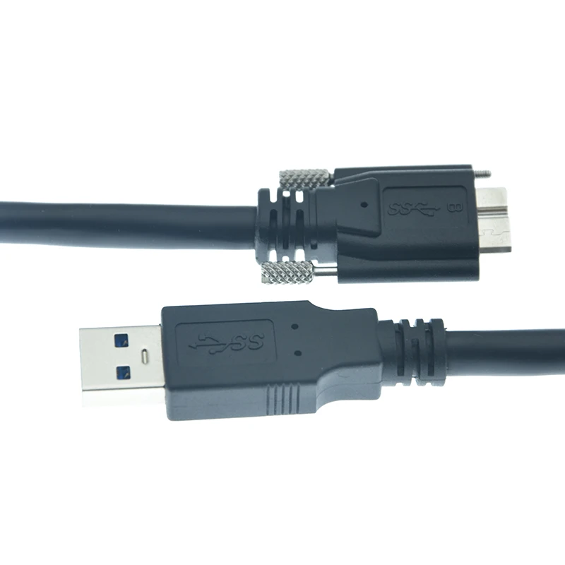 High-speed USB 3.0 A Male To Micro B Industrial Camera Data Cable, High Flexible Drag Chain Cable, Microb with Lock Fixation