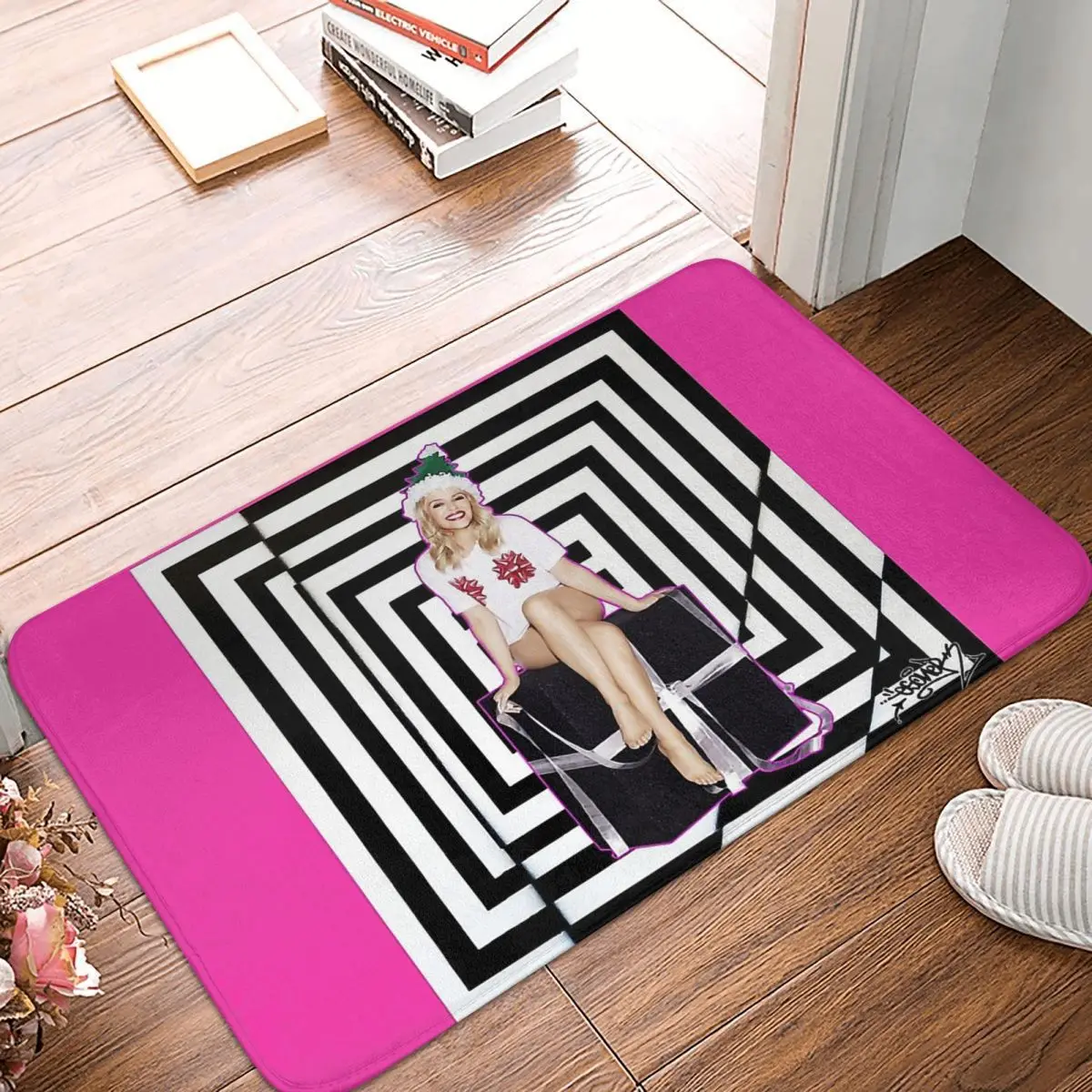 Graffiti Art And Kylie Minogue Bathroom Mat Australian Female Singer Doormat Living Room Carpet Balcony Rug Home Decor