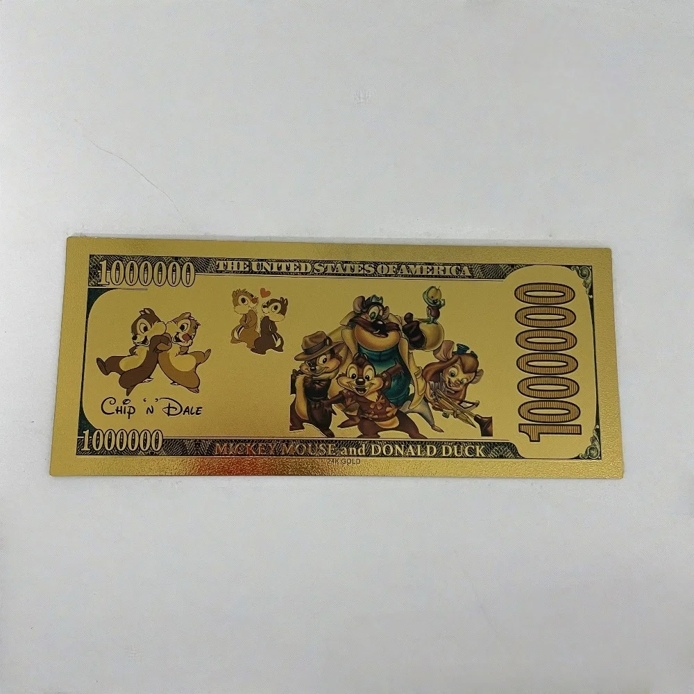 ديزني لطيف رقاقة "n" ديل الذهب احباط الأوراق النقدية التذكارية الإنقاذ بطل موضوع تحصيل الكرتون المحيط بطاقات ذهبية الهدايا #3