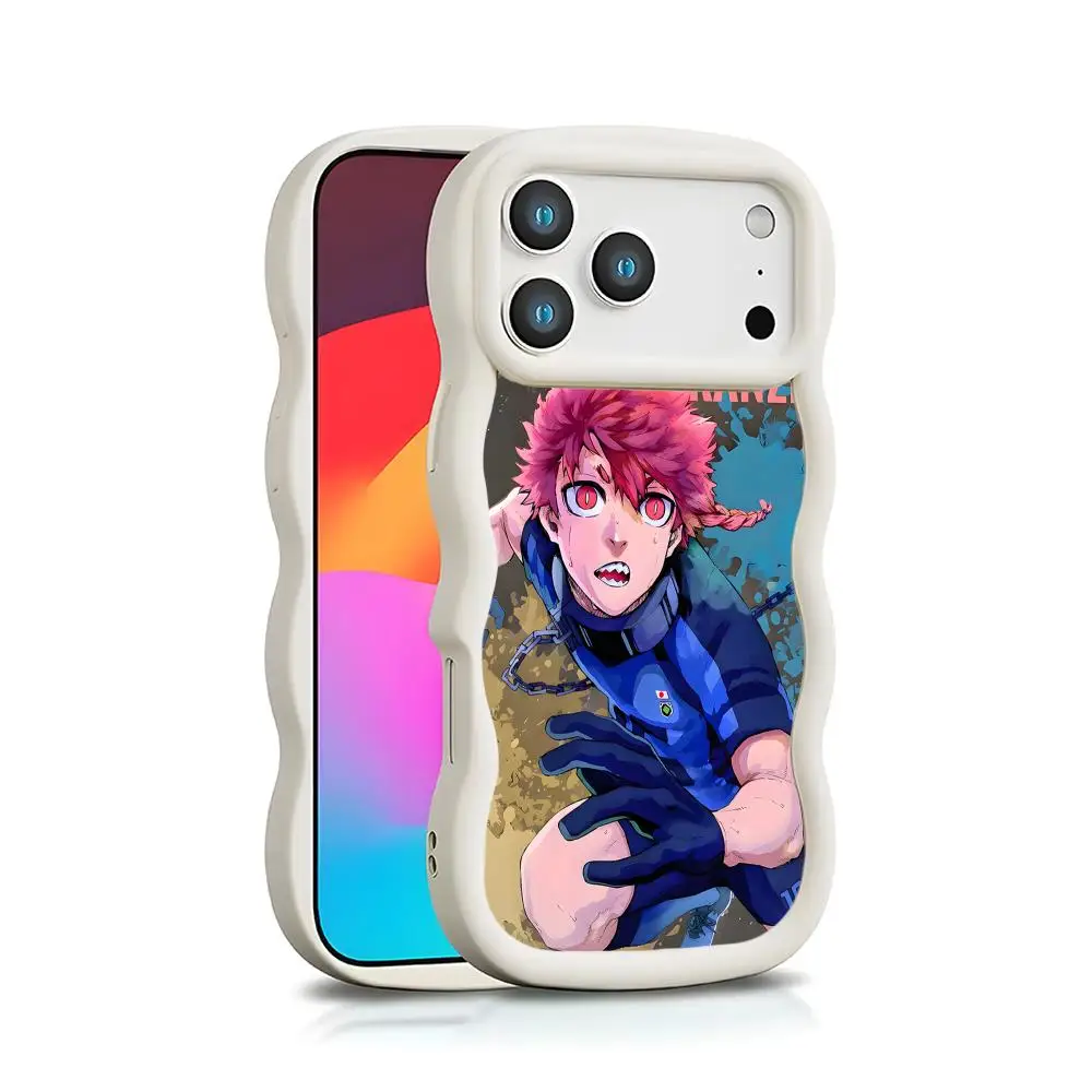 

Blue Lock Ranze Kurona Wavy Edge TPU Mobile Phone Case for iPhone 17 16 15 14 13 12 11 Air Pro Max Plus Colorful Cover