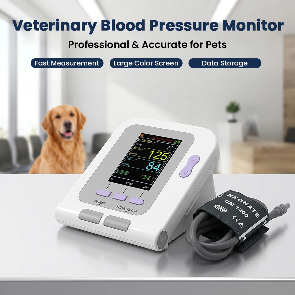CONTEC 08A-VET Blood Pressure Monitor Portable Veterinary Digital Animal Electronic Sphygmomanomete PR Pulse Tester 6-11cm Cuff