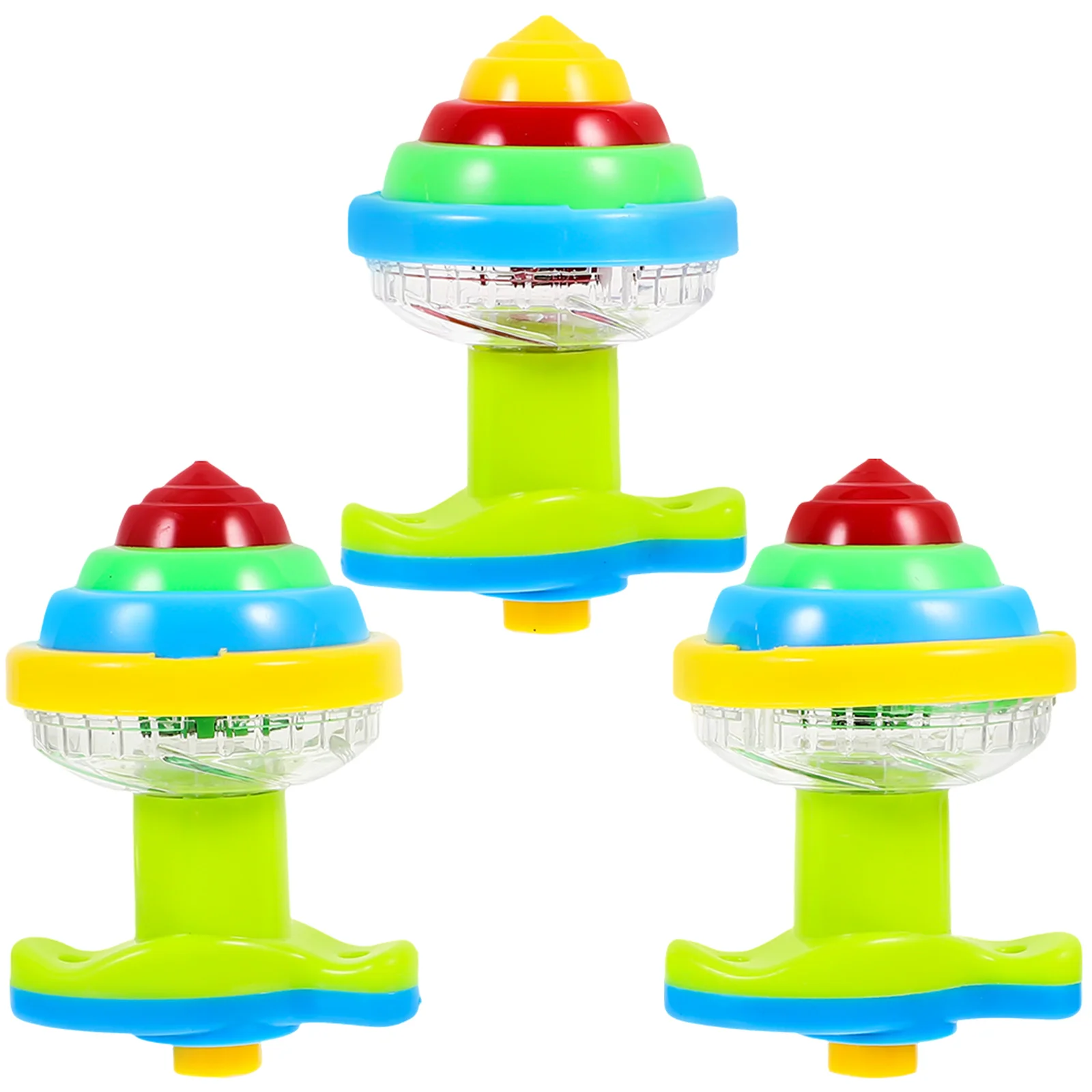 3 Pcs Flash Bouncing Top Luminous Gyro Light Flashing Children Toy Peg-top Plaything Toys Puzzle Kids Plastic for Girls