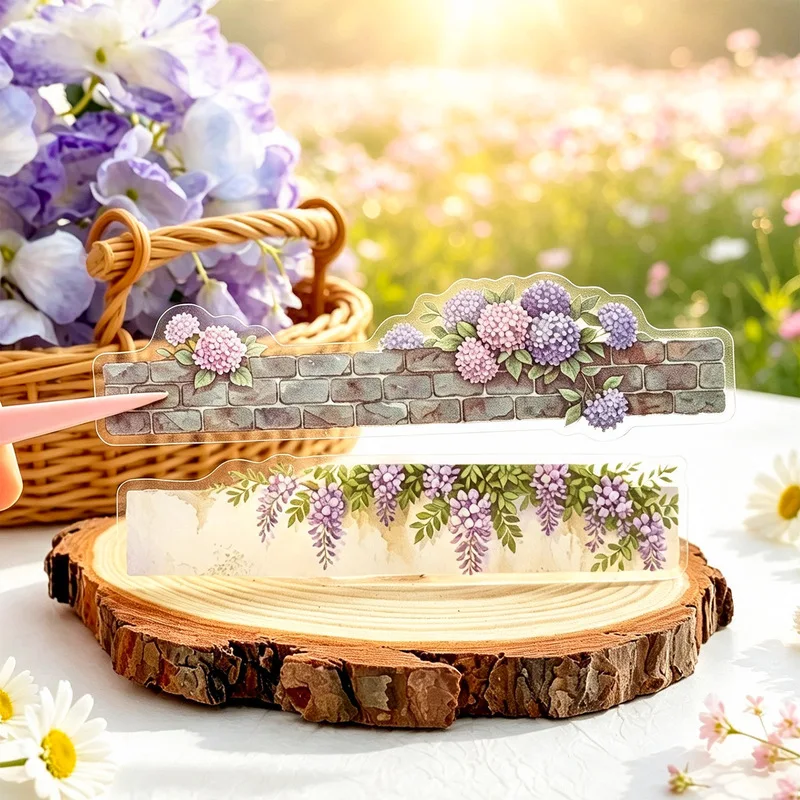 1pack/20Pcs Garden Fence Flower Scene Stickers, Handmade Scrapbook Journal Pastoral Scene Collage Material Stickers set