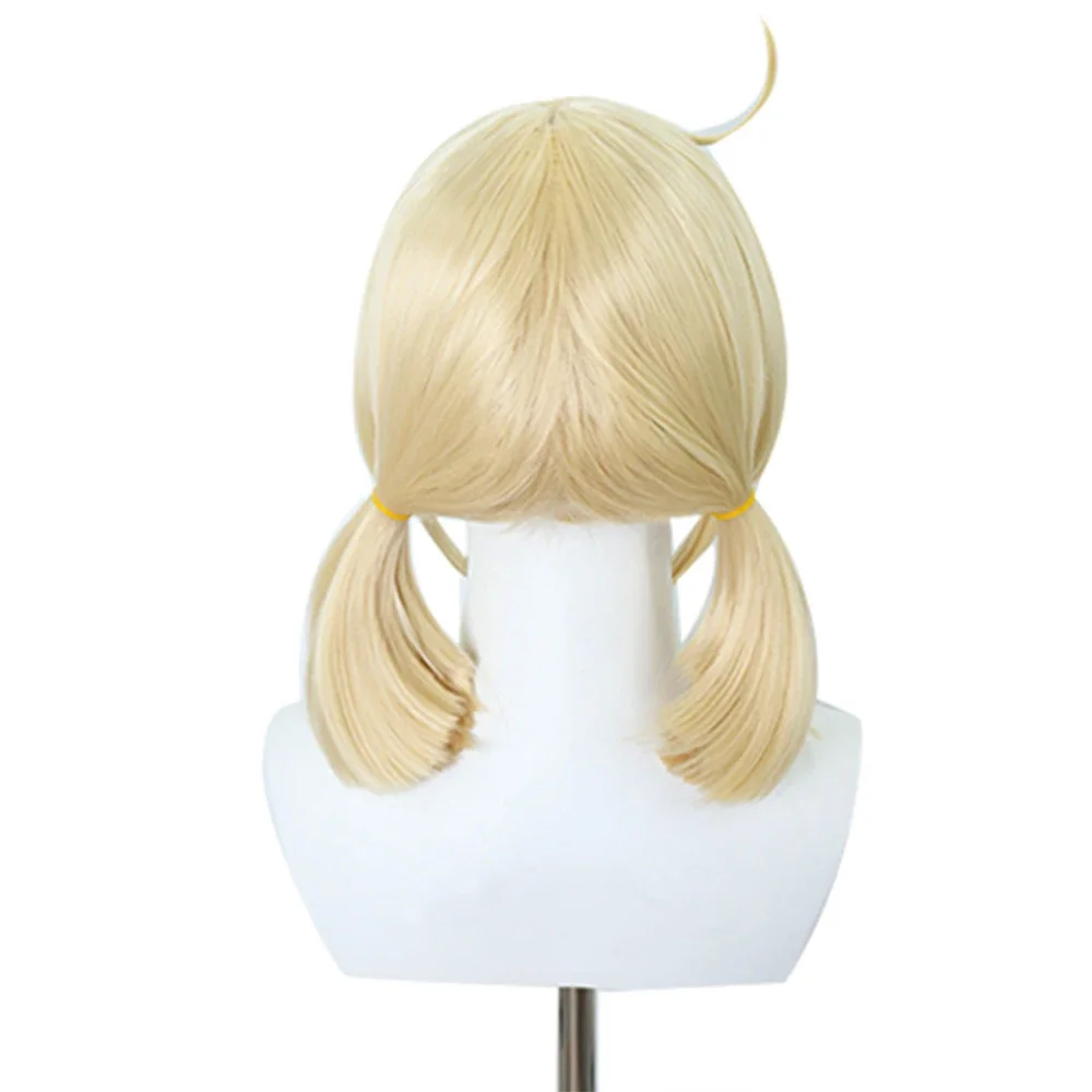 RANYU Genshin Impact Klee Wig Synthetic Straight Short Blonde Game Cosplay Hair Heat Resistant Wig For Party