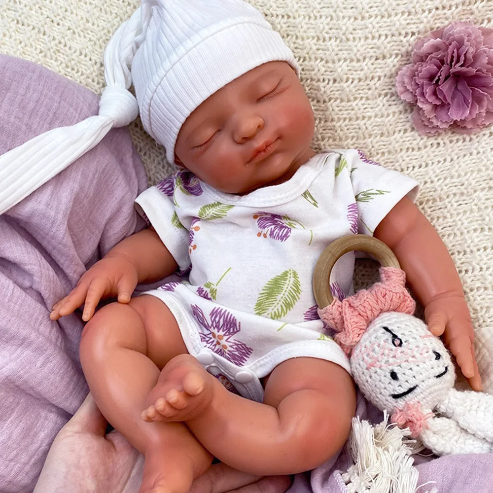16 Inch Washable Silicone Reborn Doll Weighted Alzheimer Care Companion Sleeping Soft Solid Reborn Doll Gordita Muñeca Renacida