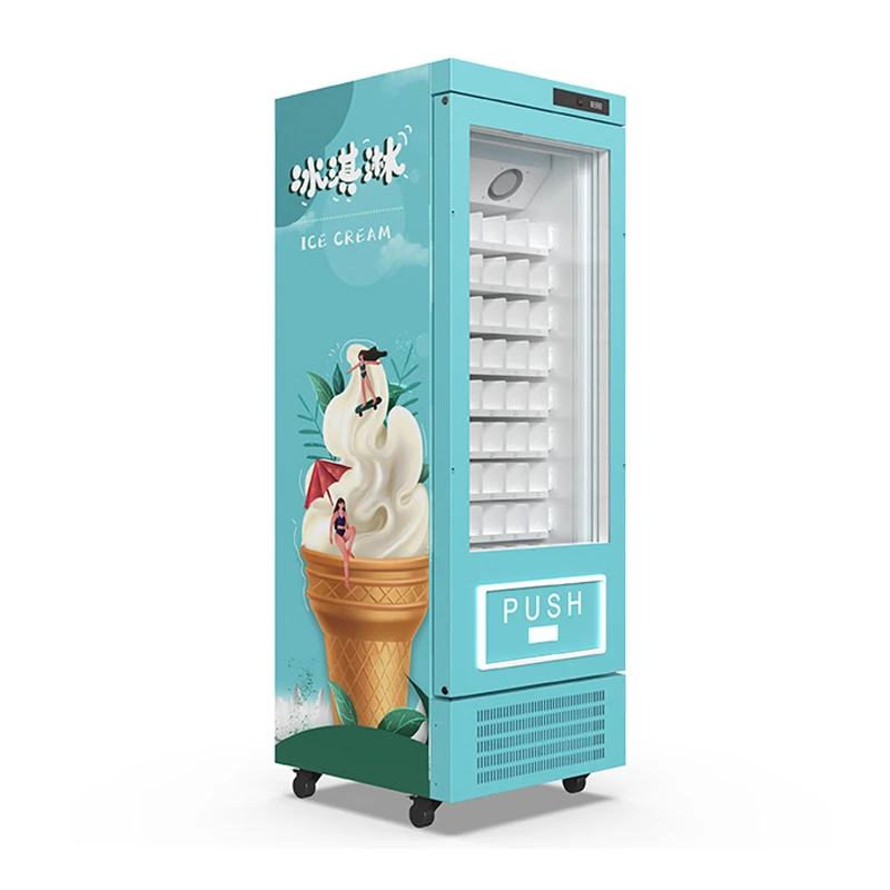 Commercial Unmanned Retail Ice Cream Vending Machine Shopping Mall Scenic Spot Station Intelligent Code Scanning Payment