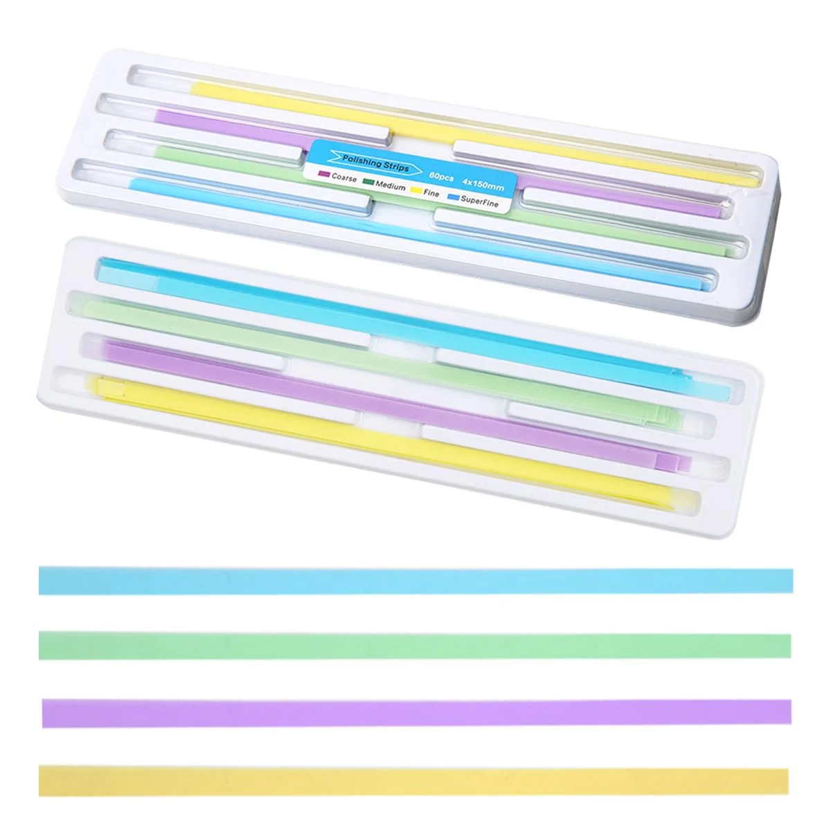 60pcs/box Dental Polishing Strip 4*150mm Tooth Interdental Resin Surface Grinding Whitening Sanding Dental Tool Dentist Material