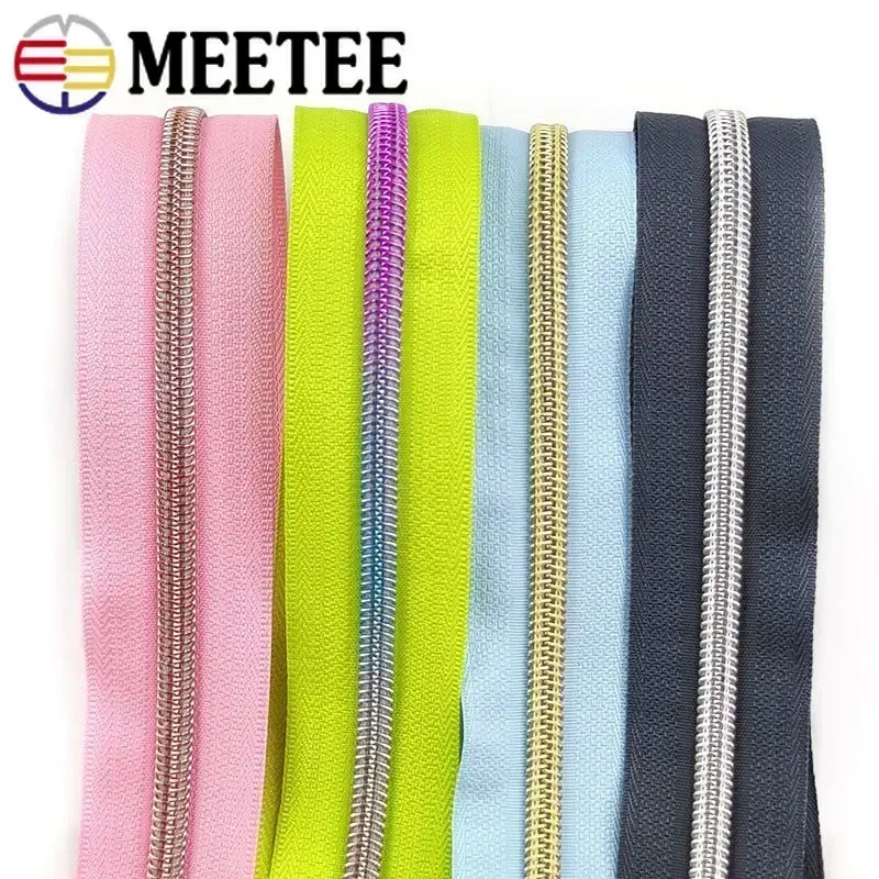 1/2/3/5M 5# Nylon Zipper for Sewing Bag Coil Zippers Tapes By The Meter Jacket Pocket Zips Repair Kit DIY Garment Accessories