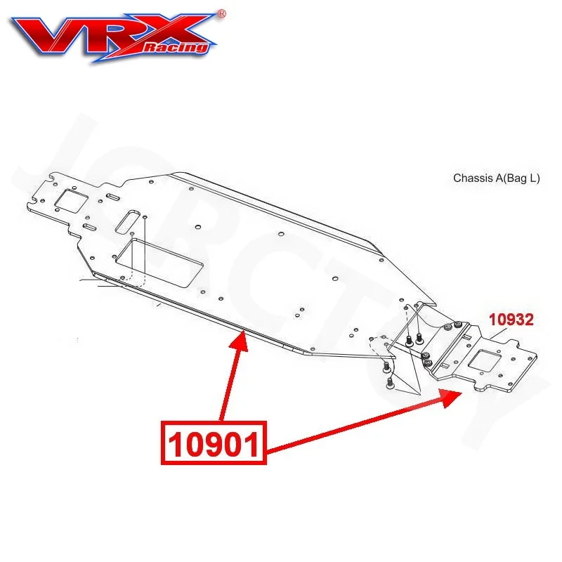 RC 10901 Aluminum+Carbon Chassis Plate 1Set For 1/10 VRX Racing RH1011 RH1013 RH1013PR RH1011M  RH1013M Model Car Upgrade Parts