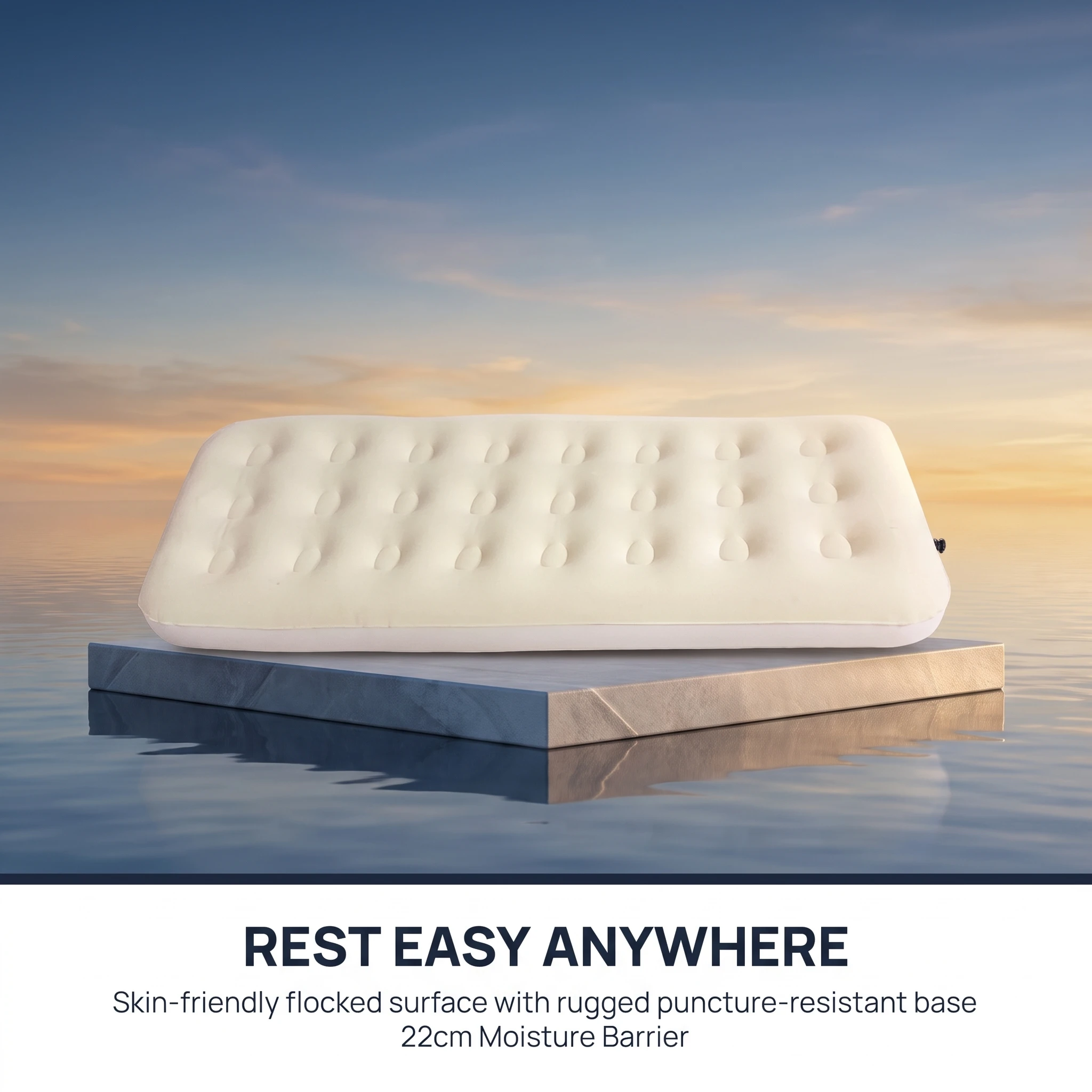 Hard-Beam Standard Inflatable Bed Classic Downy-Height 22 cm, Camping Bed, Inflatable Mattresses