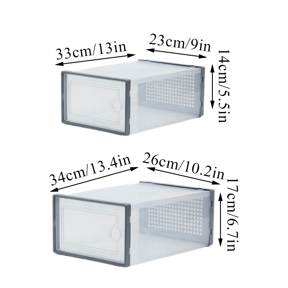 1PC Foldable Transparent Plastic Shoes Case Thickened Drawer Case Plastic Shoe Boxes Stackable Box Dustproof Organizer Shoe Box