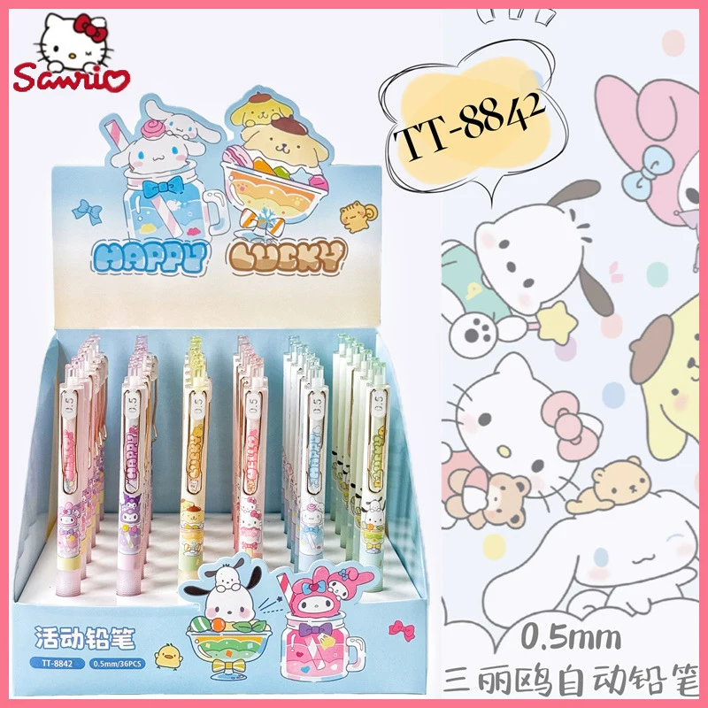 Sanrio Series Cute Automatic Pencil 0.5 High Appearance Level Cartoon Student Writing Pencil Is Not Easy To Break Lead Student