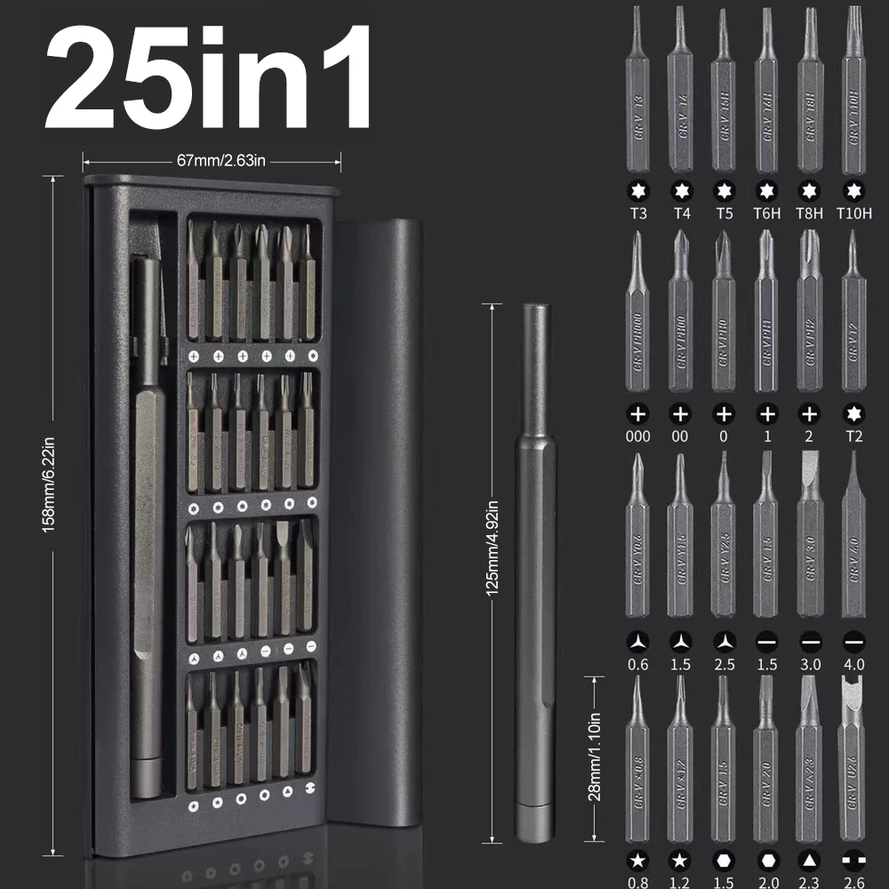 1 Set 25 in 1 Screwdriver Set Multifunction Screwdriver Home Appliance Disassembly Tool Precision Screwdriver Combination Set