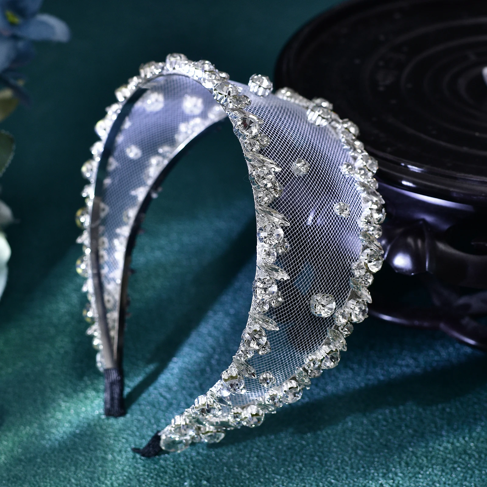 Diadema de diamantes de imitación plateados brillantes para novia, adornos para la cabeza, Aro para el cabello brillante para fiesta de boda, tocado de regalo para banquete, HP650