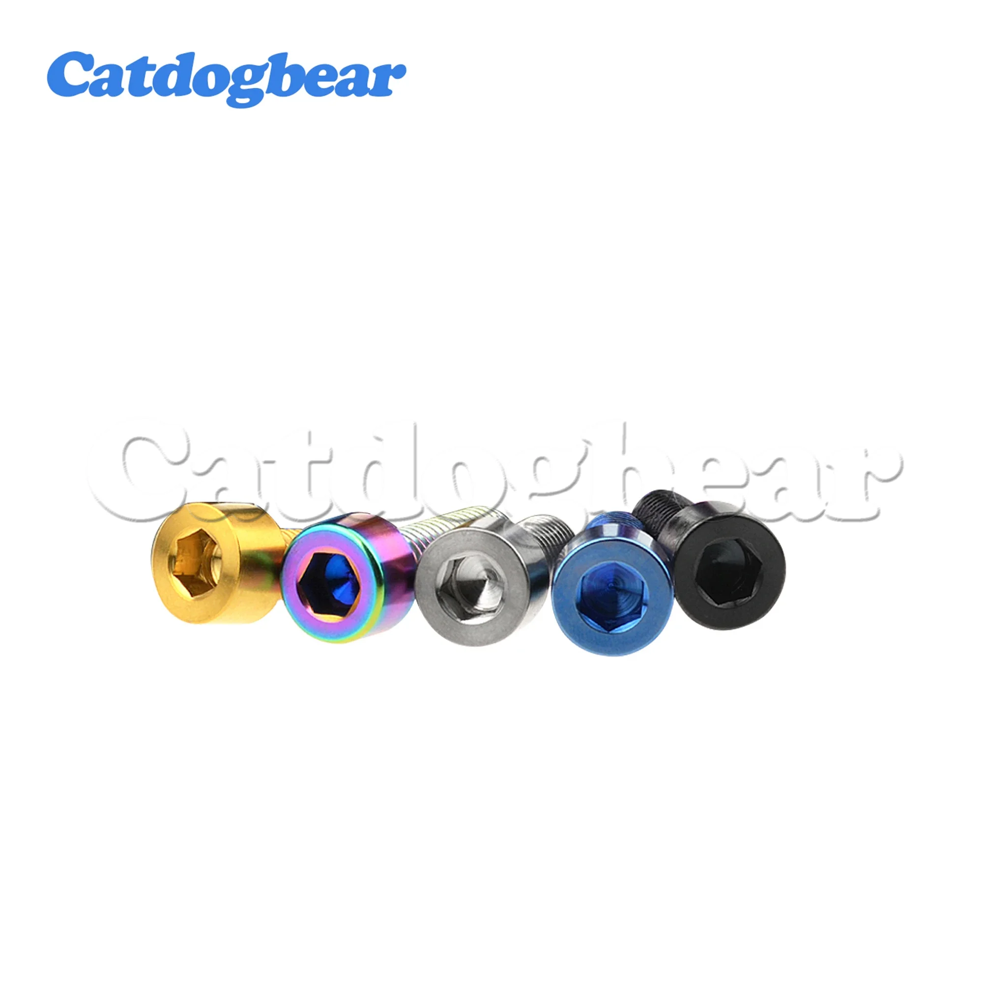 Catdogbear Titanium Bolt M6/M7x10 15 18 20 25 30 32 35 40 43 45 50 55 60 65mm Allen Hex Head Screw for Bike Fasteners