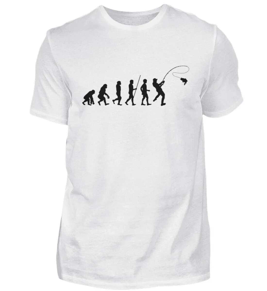 

Angler Evolution Fisherman Fishing Idea Cotton T Shirt Black