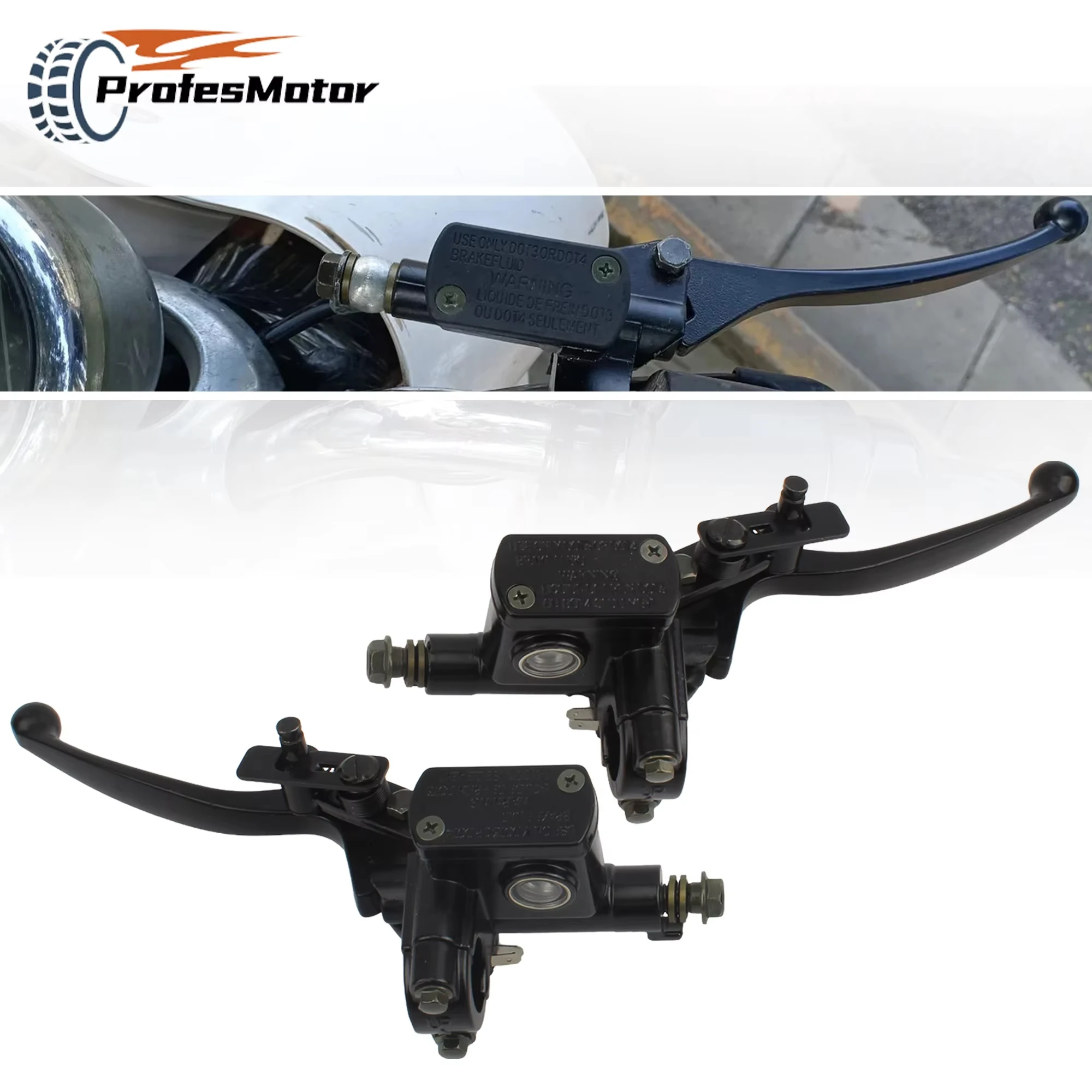 

Motorcycle Cylinder Hydraulic Brake Lever Clutch Lever Pump Left Right For 50cc-250cc DirtBike ATV Quad Supermoto Motocross Part