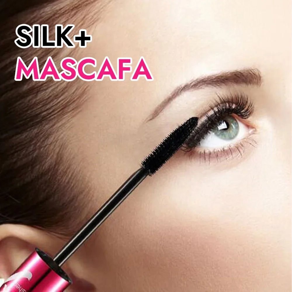 Set mascara in fibra con doppi tubi Impermeabile e duraturo Crea ciglia lunghe naturalmente arricciate senza sbavature
