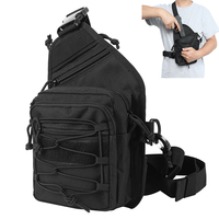 Nylon Tactical Bag Concealed Carry Pistol Holster EDC Pouch Shoulder Gun Bag for Outdoor Hunting Climbing Hiking Chest Pack