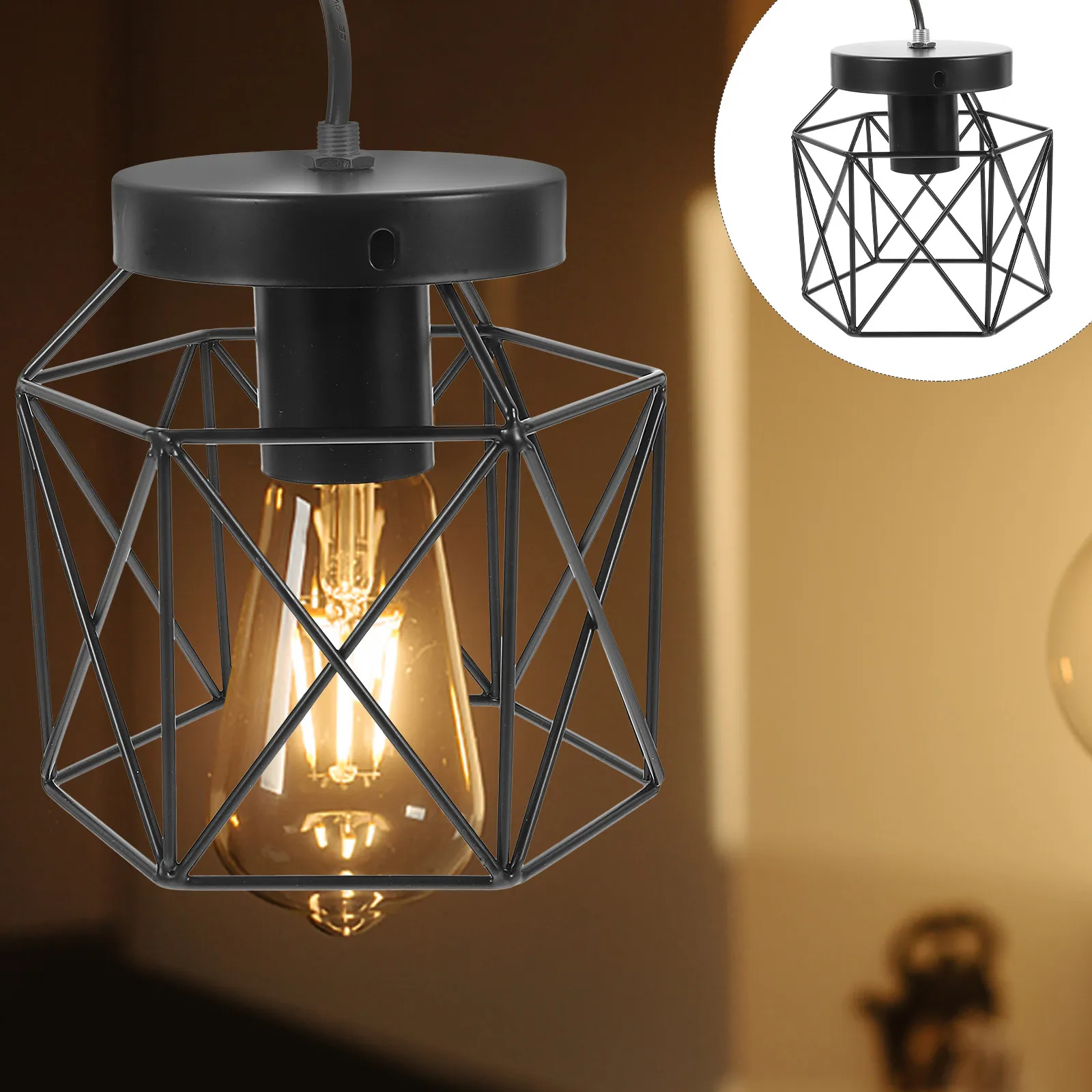 

1Pcs Iron Ceiling Light Industrial Style Indoor Hanging Lamp Decorative Aisle Porch LED Household Lighting Fixture