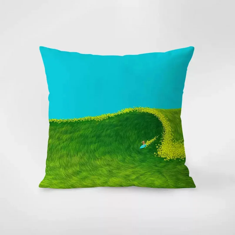 VIKAMA Spring Day Mountain Green Blanket Sofa Living Room Decor Cushion Cover Home Waist Pillow Bed Head Pillow - Throw Blanket