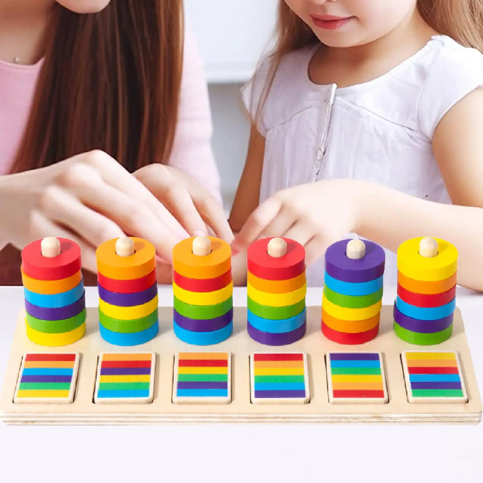 하노이 타워 퍼즐 재미있는 퍼즐 보드 게임 나무 교육 장난감 게임 활동을위한 두뇌 티저 퍼즐 DIY 유아