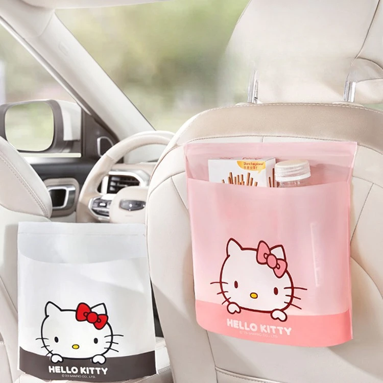 

Sanrioed Hello Kitty Car Paste Style Trash Bag Anime Kawaii Vehicle Mounted Storage Cleaning Bag Cartoon Cute Car Sundries Bag