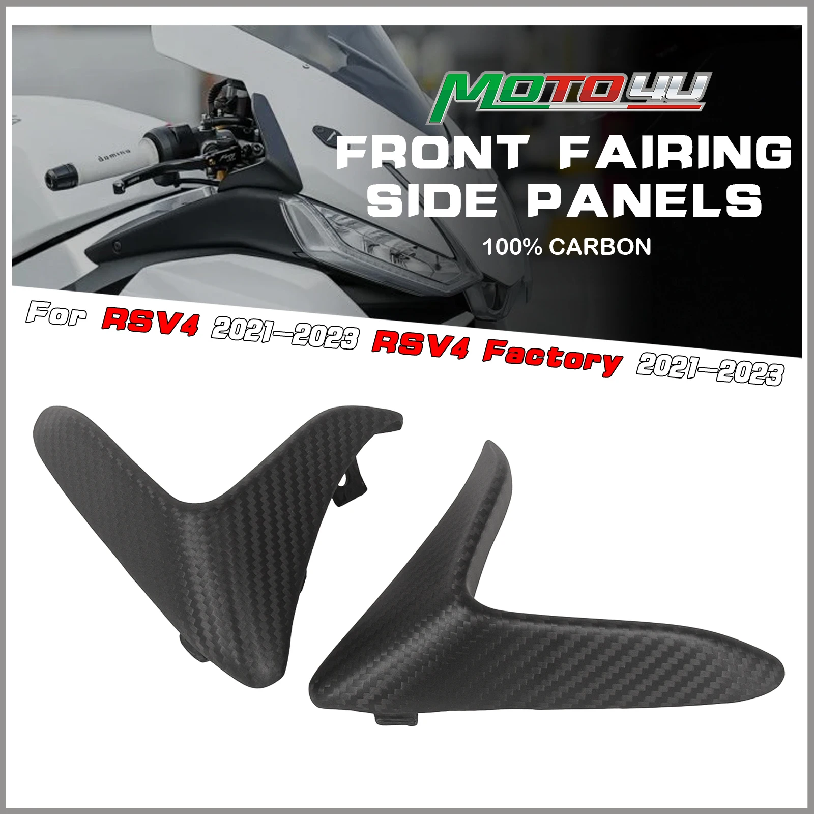 

For Aprilia RSV4 2021 2022 2023 2024 Carbon Fiber Front Fairing Side Panels Cowling Gloss/Matt Twill Motorcycle Modification