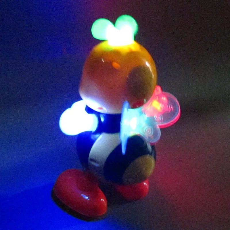 Brinquedo vocal dos desenhos animados abelha brinquedos elétricos com som flash iluminação cantar dança para meninas meninos crianças animais de estimação eletrônicos música brinquedo presentes