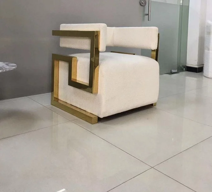 # Hot Sales Leisure Stainless Steel Armrest Chair Velvet Upholster Accent Lounge Chair for Home Hotel