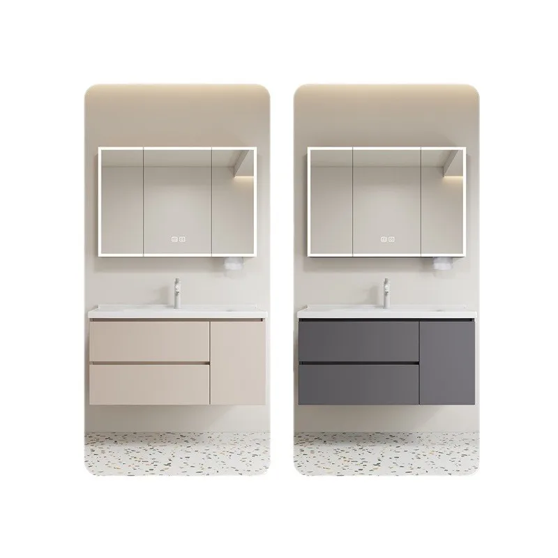 Honeycomb aluminum drawer bathroom cabinet integrated ceramic basin